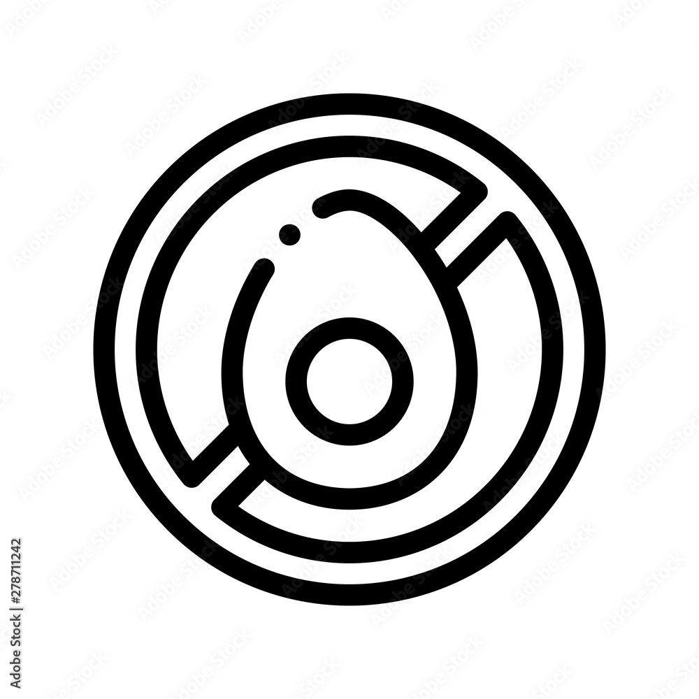Allergen Free Chicken Egg Vector Thin Line Icon. Allergen Free Linear Pictogram. Crossed Out Mark White And Egg-yolk Healthy Produce. Nutrition Monochrome Contour Illustration Allergen Free Chicken Egg Vector Thin Line Icon. Allergen Free Linear Pictogram. Crossed Out Mark White And Egg-yolk Healthy Produce. Nutrition Monochrome Contour Illustration