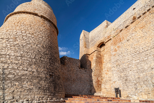 Tower entrance fortress, Portal Nou,  walled enclosure of Dalt Vila of Ibiza, Eivissa, Balearic Islands. Spain.