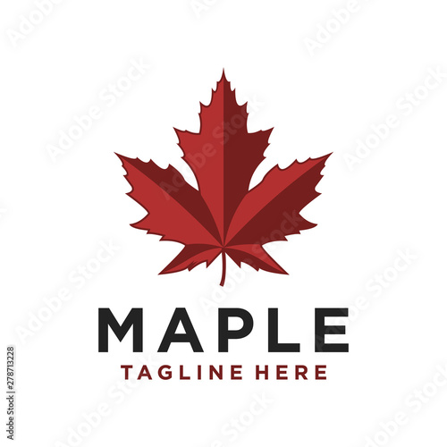 Red maple leaf nature logo