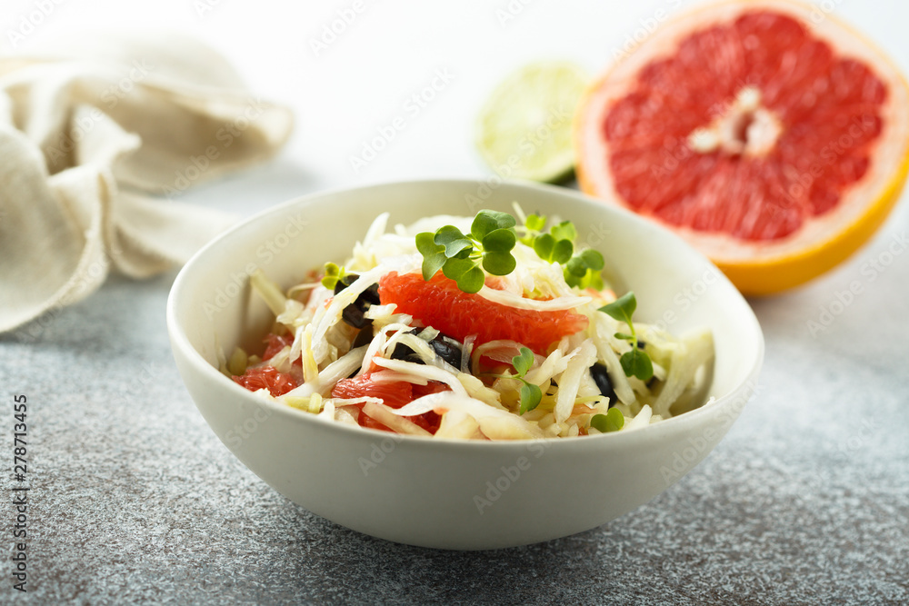Fresh grapefruit salad with olives Fresh grapefruit salad with olives
