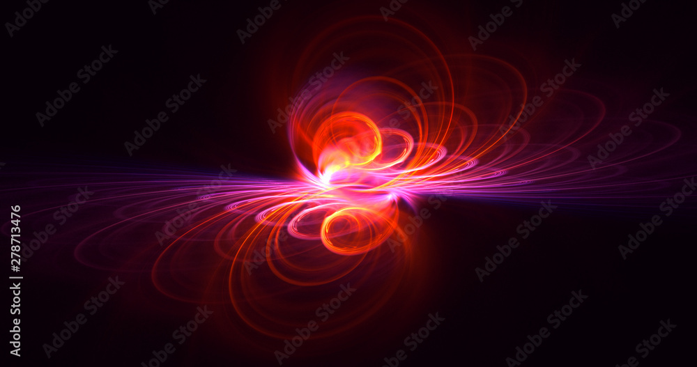 3D rendering abstract red fractal light background 3D rendering abstract red fractal light background