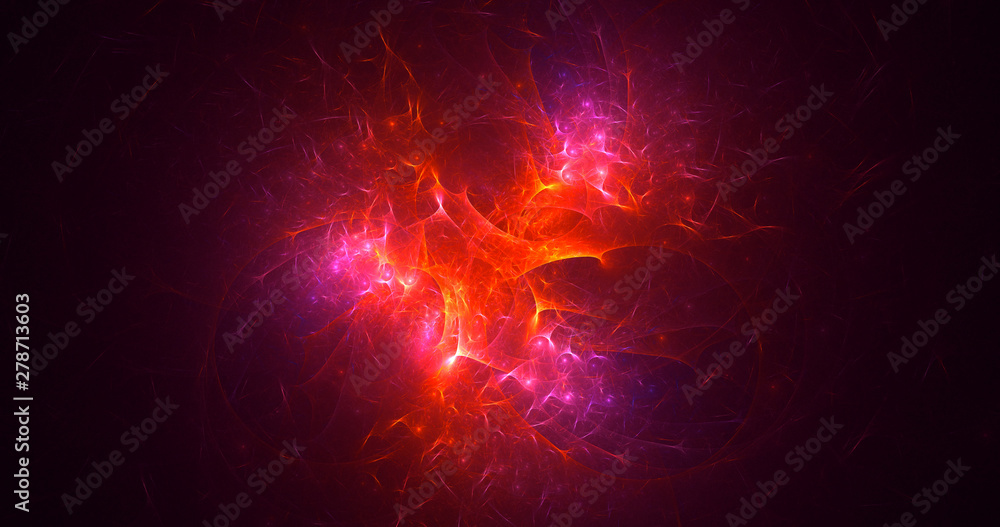 Obraz premium 3D rendering abstract red fractal light background