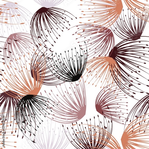 Beautiful abstract illustration with dandelion seamless. Flower seamless pattern.