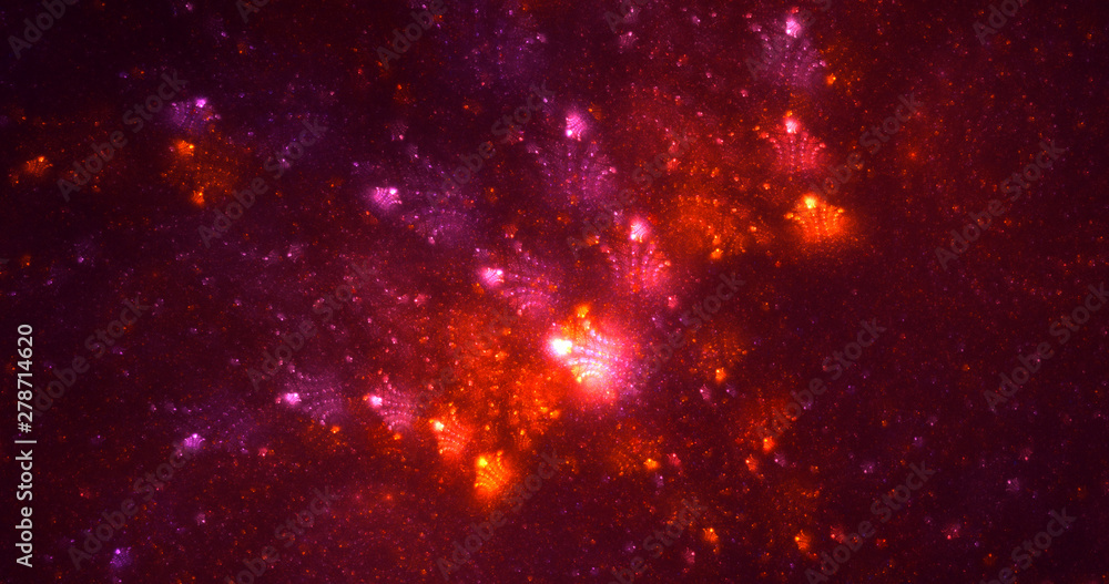 Fototapeta premium 3D rendering abstract red fractal light background