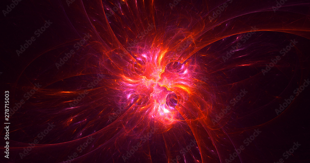 3D rendering abstract red fractal light background 3D rendering abstract red fractal light background