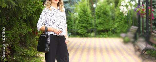 stylish business woman outdoors in summer photo