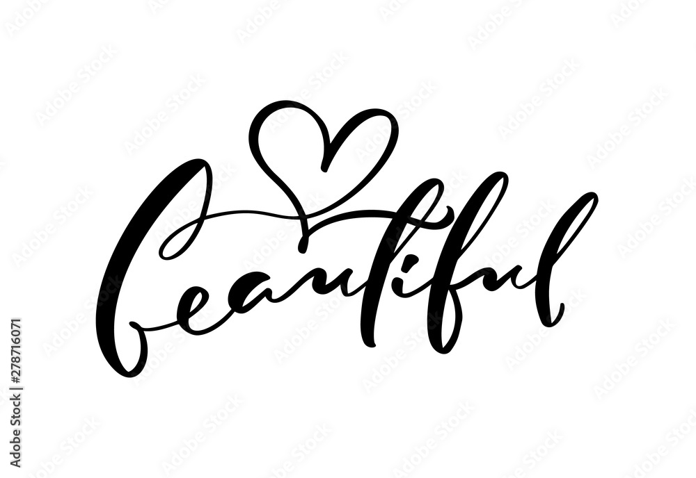Obraz premium Calligraphy lettering text Beautiful. Logo modern design vector illustration flat logo barber
