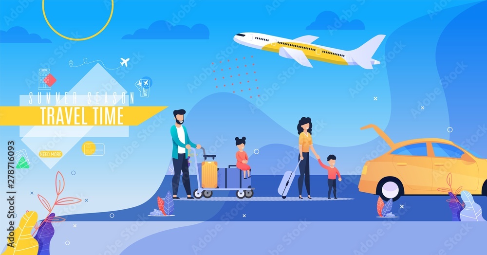 Flyer is Written Travel Time Summer Season Flat. Flyer is Written Travel Time Summer Season Flat.