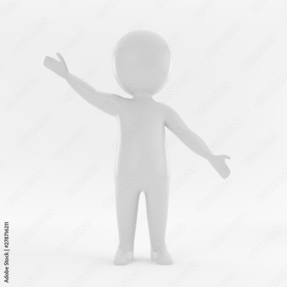 White people welcome business concept illustration 3D rendering White people welcome business concept illustration 3D rendering
