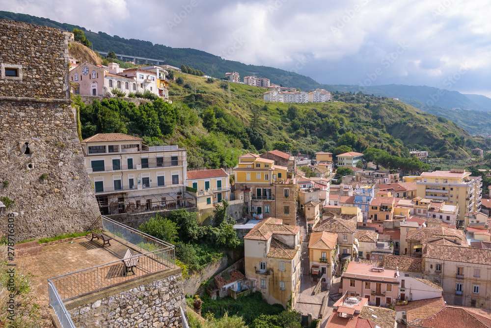 View of rooftops in Pizzo town