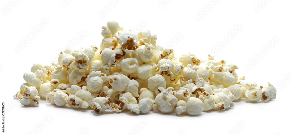 Popcorn pile isolated on white background Popcorn pile isolated on white background