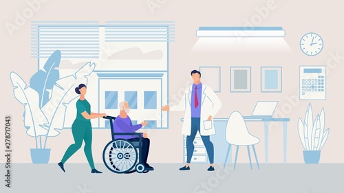 Informational Poster Nursing Home Cartoon Flat.