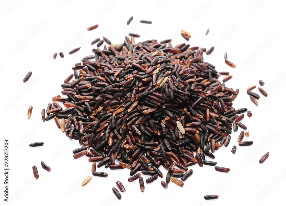 Obraz premium Black rice isolated on white background 