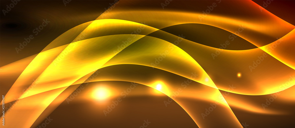Neon shiny light glowing wave lines Neon shiny light glowing wave lines