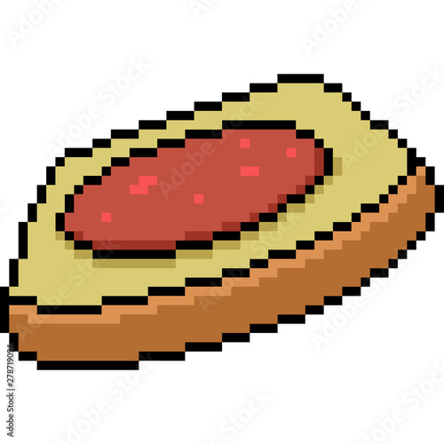 vector pixel art bread breakfast