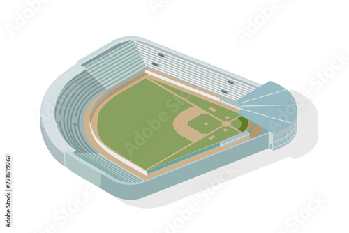Isometric baseball park, ballpark, diamond