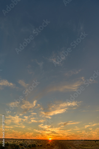 Sunrise over the dried up Lake Eyre in Australia.