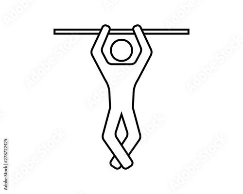 Simple sit up icon in line style isolated on white background. Sit ups are one of the exercises to form the abdominal muscles so that you will see a six pack.- vector