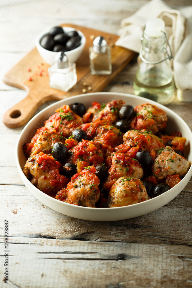Roasted chicken with tomato and olives Roasted chicken with tomato and olives