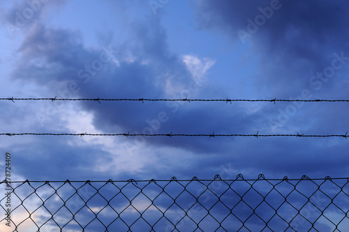 close-up of a barbed wire 