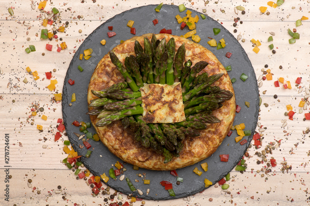  image of a green asparagus omelette