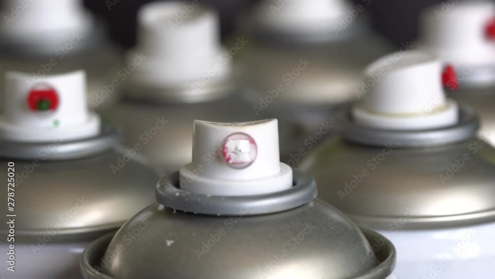 Dispose of Used Aerosol Cans. Household hazardous waste. Close up of