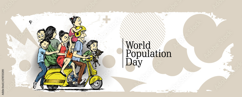 World Population Day, 11 July, Happy with his family sitting on Stock  Vector by ©redshinestudio 284309320