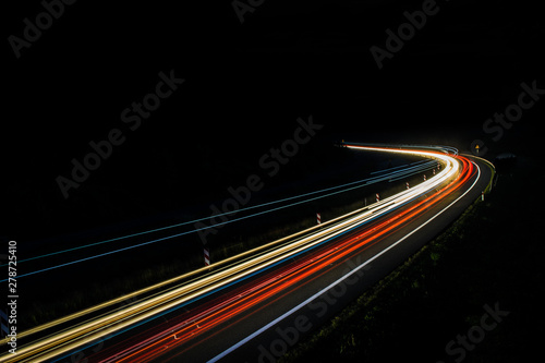 lights of cars with night