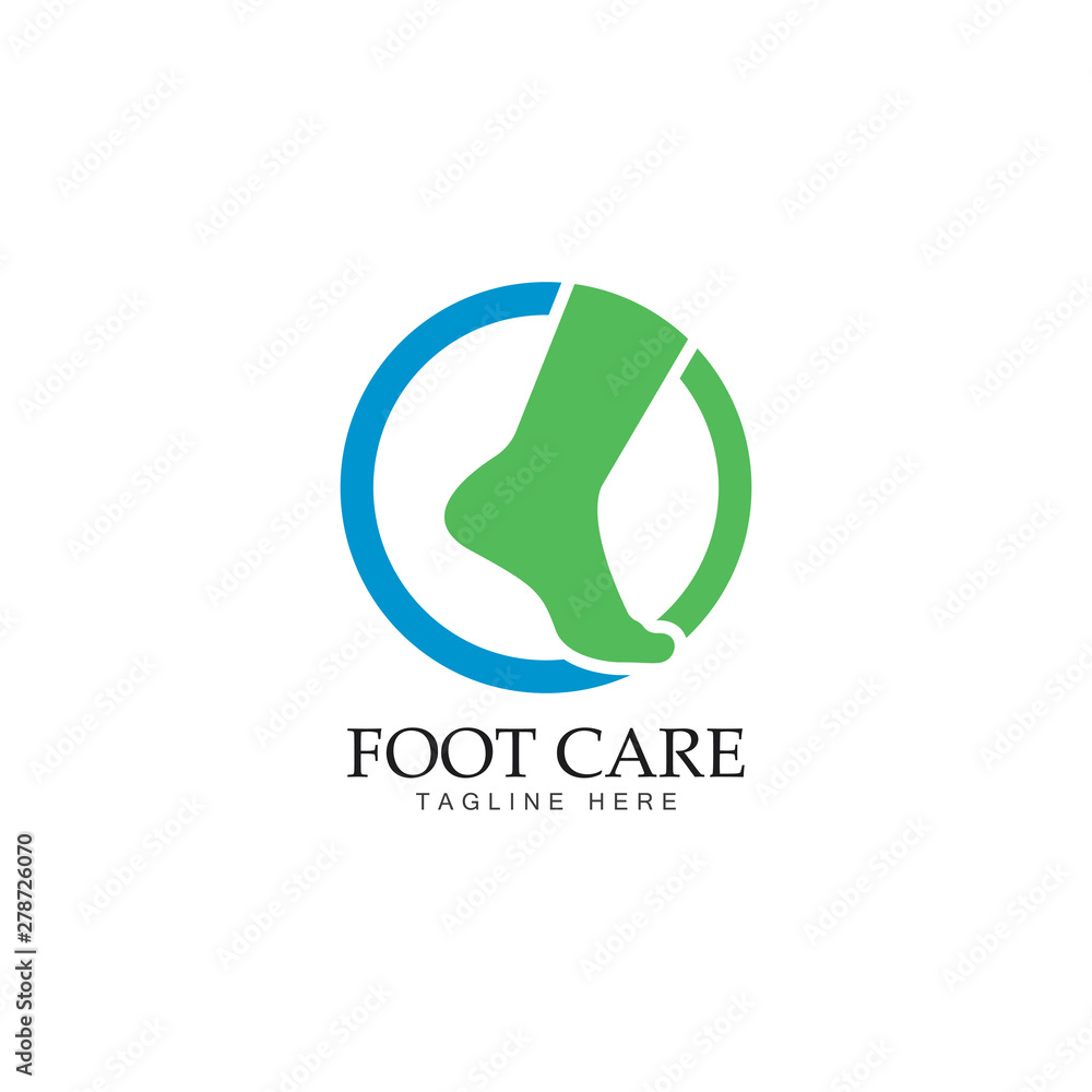 Foot care logo template design concept Foot care logo template design concept