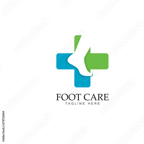 Foot care logo template design concept