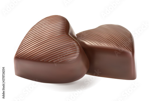 Chocolate sweets. Vector realistic illustration isolated on white background.