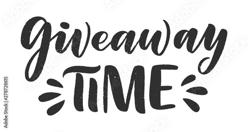 Vintage card with giveaway lettering. Calligraphy text. Decoration template. Vector illustration for holiday design.