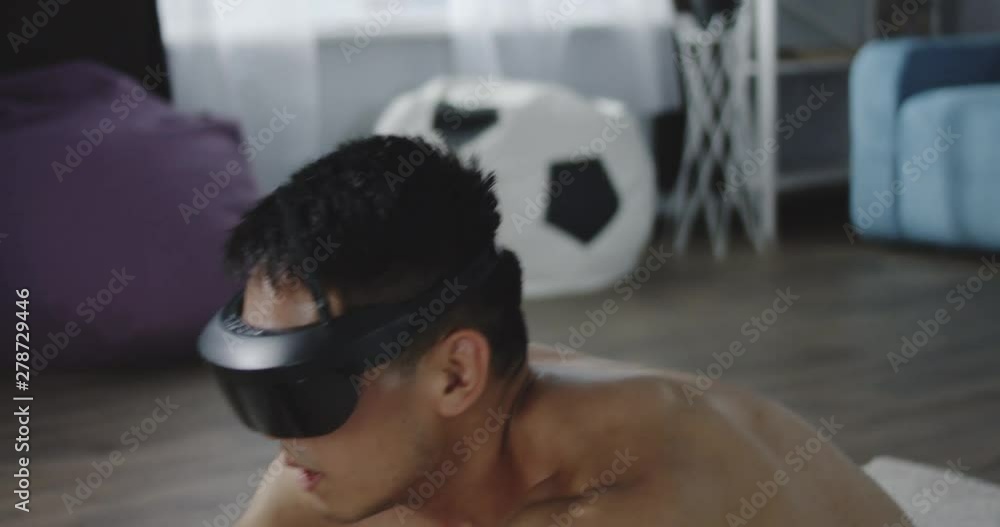 Young man working out at home Young man working out at home