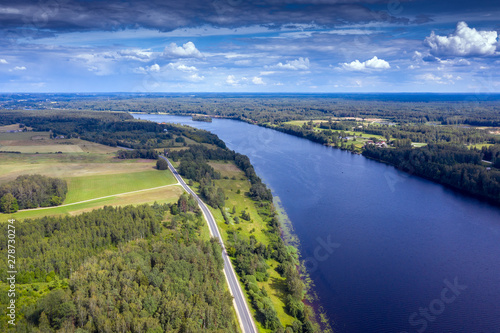 River Daugava in summer afternoon, central Latvia.