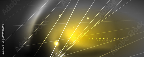 Color light with lines, outer space background, bright rays