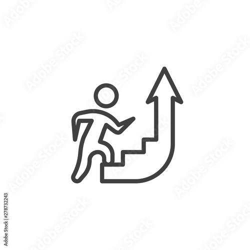 Career ladder line icon. linear style sign for mobile concept and web design. Up stair way outline vector icon. Success, achievement symbol, logo illustration. Vector graphics