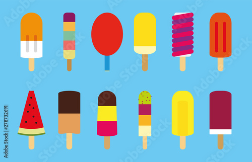 Classic ice creams vector set