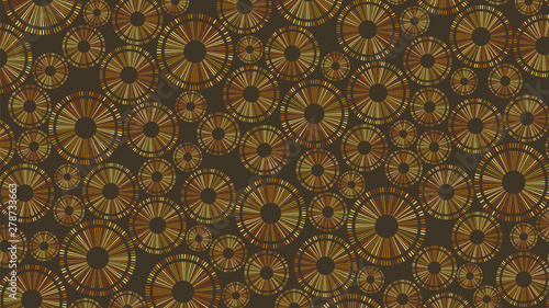 Abstract background of colored geometric elements of a round shape