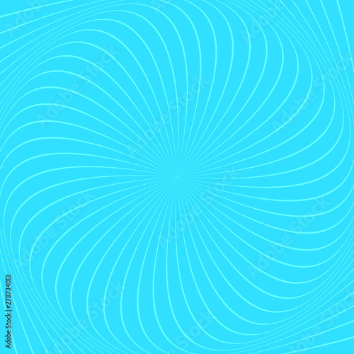 Light blue abstract spiral ray background - vector illustration
