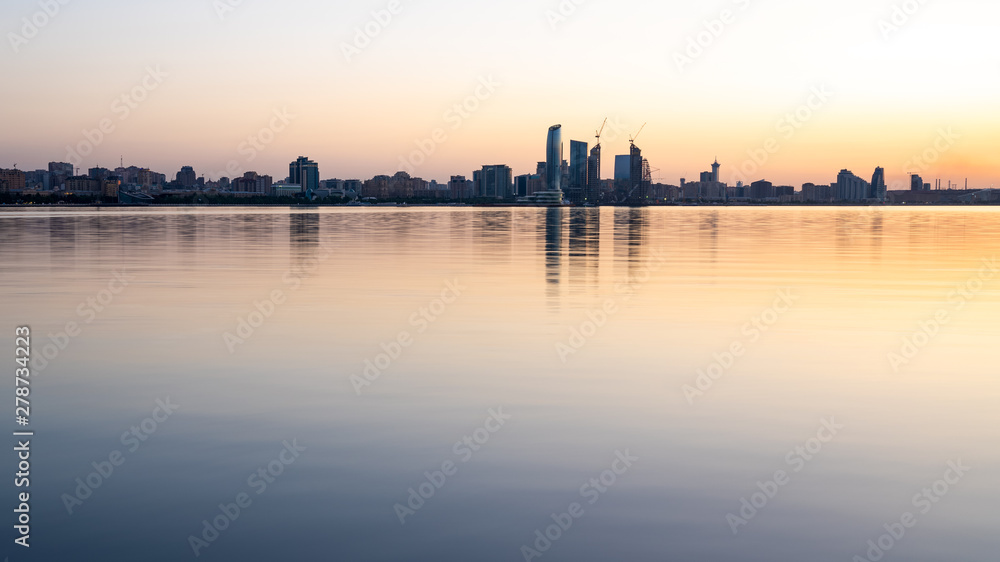 Baku Bay at predawn hours