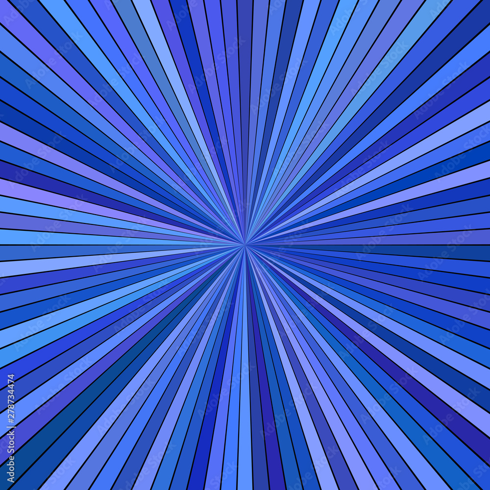 Blue hypnotic abstract striped sun burst background design - vector exlosive graphic