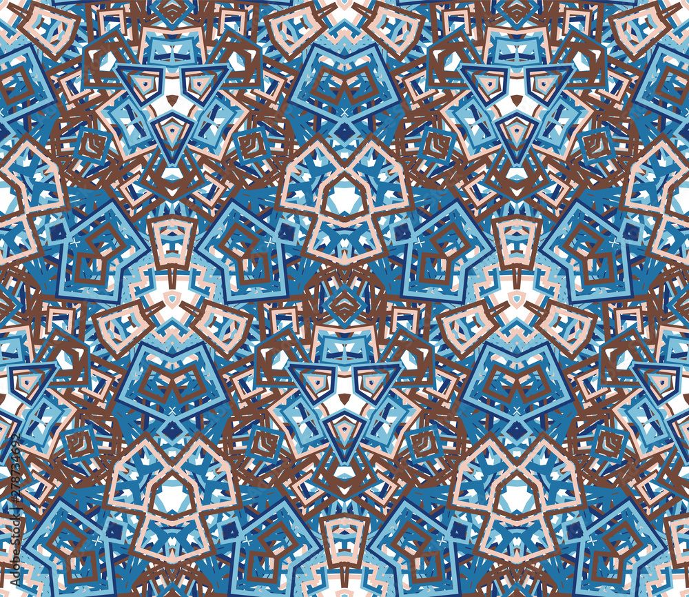 Kaleidoscope seamless pattern. Geometric abstraction on white background. Useful as design element for texture and artistic compositions. Kaleidoscope seamless pattern. Geometric abstraction on white background. Useful as design element for texture and artistic compositions.