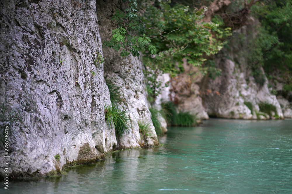 View of the Acheron River with its pristine nature in Epirus