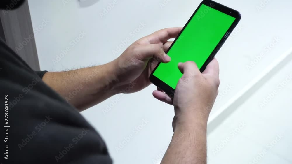 Flat detail cell phone green screen