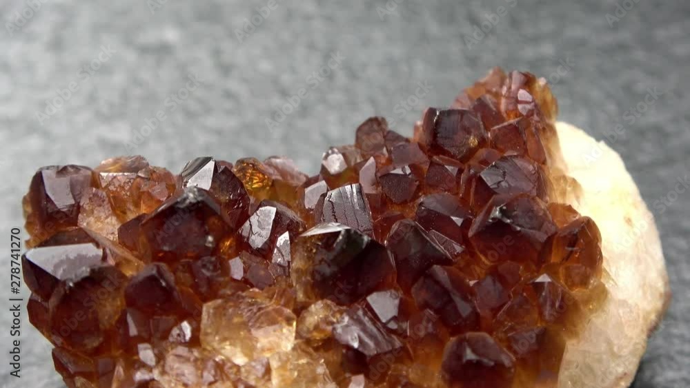 Macro of crystals from quartz (smoke-quartz), closeup footage with rotation Macro of crystals from quartz (smoke-quartz), closeup footage with rotation
