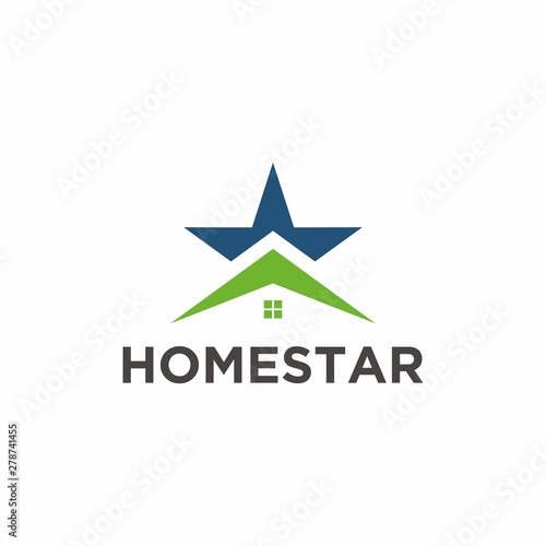 Real estate home star logo