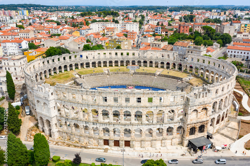 Aerial view of old town and...