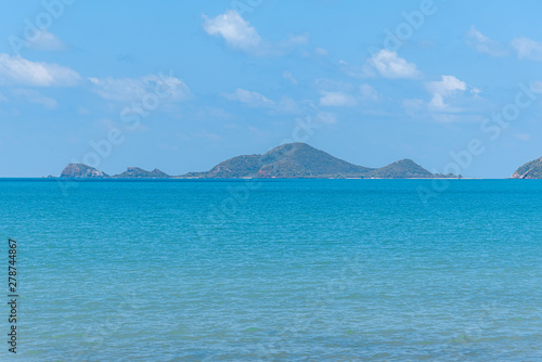 Landscape of beach and sea with reef rock beach