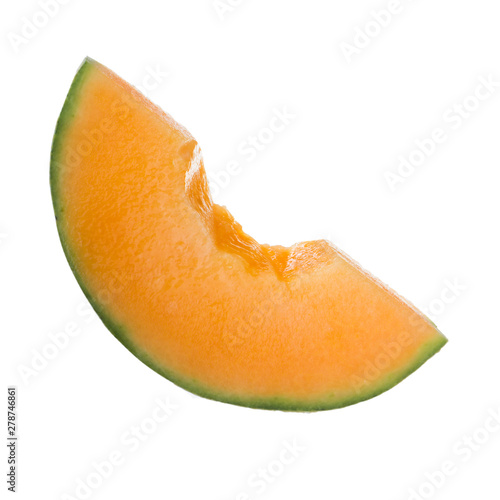 Obraz na płótnie cut of cantaloupe isolated on white background w salonie