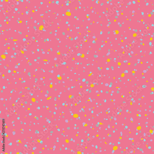 Seamless artistic creative splash blots pattern. yellow and pink abstract seamless ink stains untidy background. Vector illustration